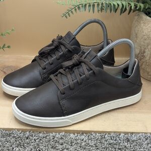 Olukai Pehuea Li Ili Women's Size 6.5 Leather Lace Up Shoes Casual Comfort